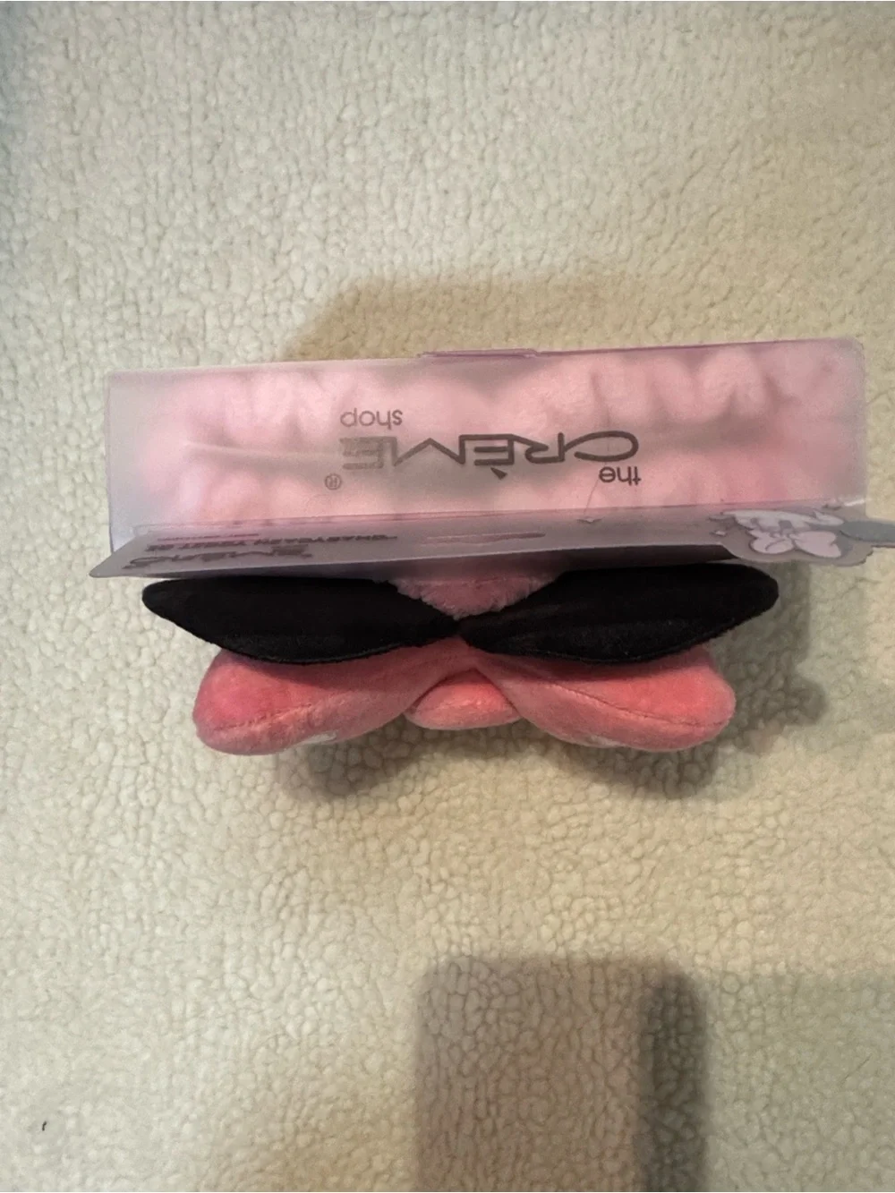 Minnie Mouse 3D Teddy Pink Bow Headband, Pink with White Polkadots, NEW